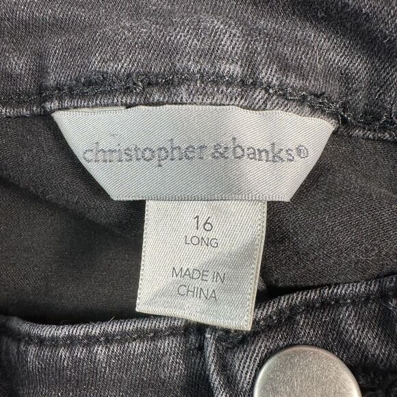 Christopher & Banks Size 16 Long High Rise Straight Leg Jeans Denim Pants 36x32 - Picture 8 of 10